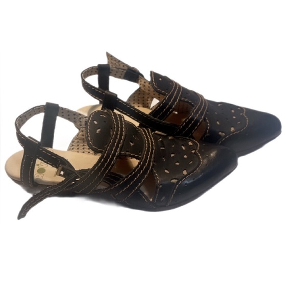 NWT Rovers Crust Costa Plate cutout black Leather Trendy strappy sandals 36 - Picture 3 of 5
